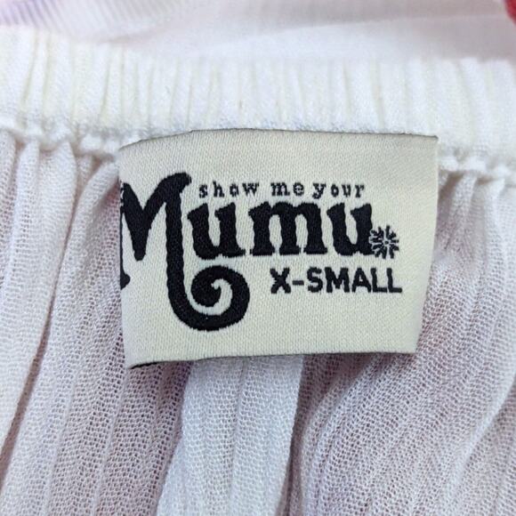 Show Me Your Mumu Top Womens XS Flutter Crop Strapless Tube Embroidered Tassels - Picture 4 of 6